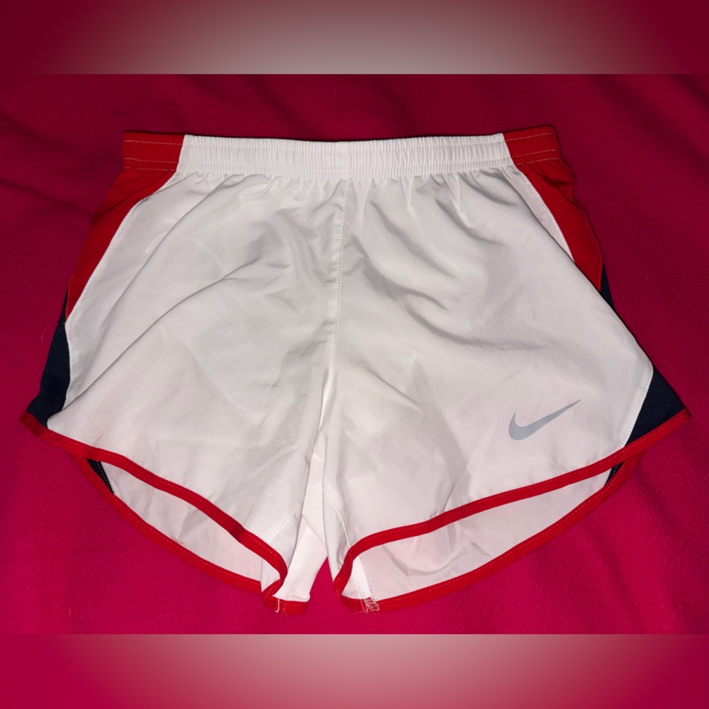 Nike White Shorts with Red Accents